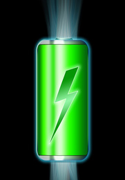 Illustration of Battery charging icon on black background. Illustration