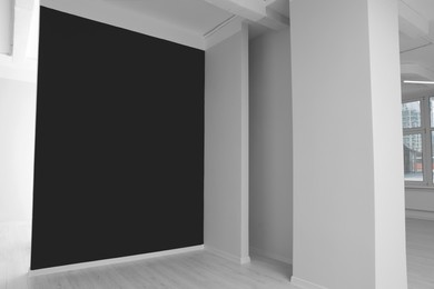 Photo of Empty office room with color walls. Interior design