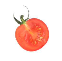 Half of fresh tomato isolated on white
