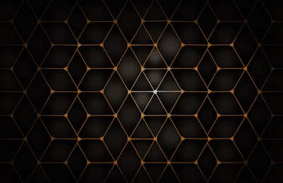 Gold and black geometric ornament as background. Luxury pattern