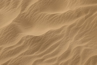 Closeup view of sand dune in desert as background