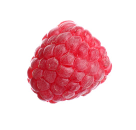 Delicious fresh ripe raspberry isolated on white
