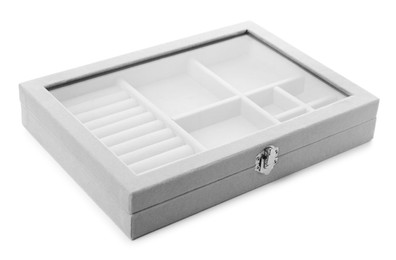 Closed elegant jewelry box isolated on white