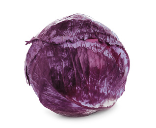 Fresh ripe red cabbage isolated on white