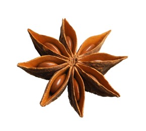 Dry anise star with seeds isolated on white