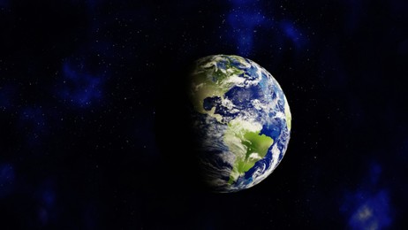 View of Earth in open space, illustration
