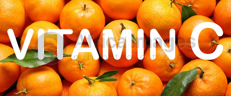 Source of Vitamin C. Delicious fresh ripe tangerines as background, top view