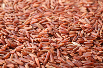 Closeup view of brown rice as background