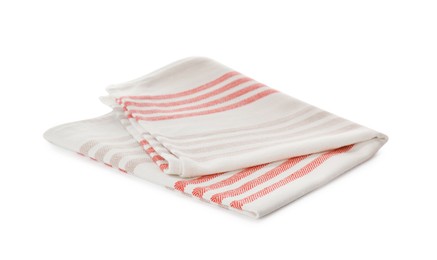 One striped kitchen towel isolated on white