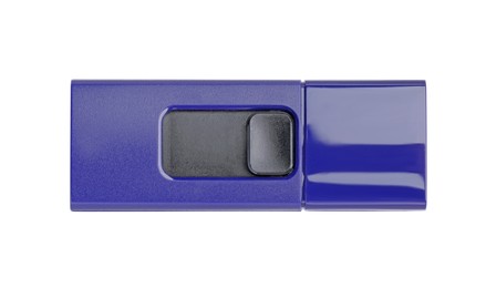 Blue usb flash drive isolated on white