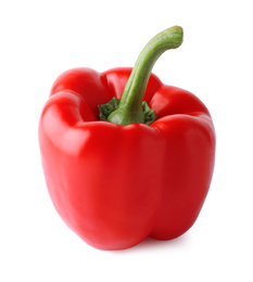 Ripe red bell pepper isolated on white
