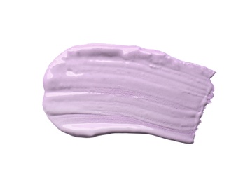Stroke of purple color correcting concealer isolated on white