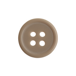 Grey plastic sewing button isolated on white