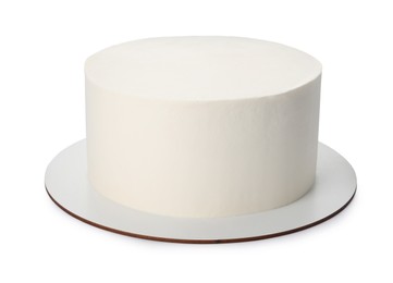 Delicious cake on white background. Birthday celebration