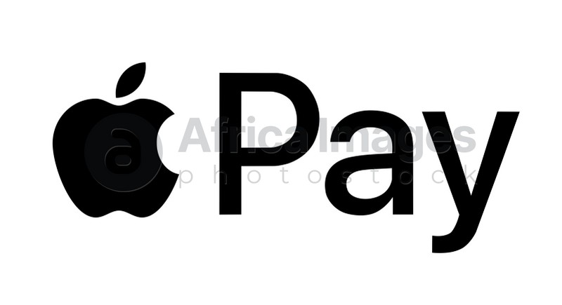 Illustration of MYKOLAIV, UKRAINE - JANUARY 18, 2021: Logotype of Apple Pay payment system on white background, illustration