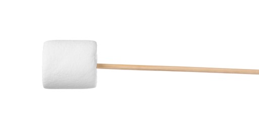Stick with delicious puffy marshmallow isolated on white