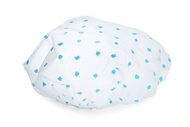 Waterproof shower cap with pattern isolated on white