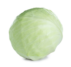 Whole fresh ripe cabbage isolated on white