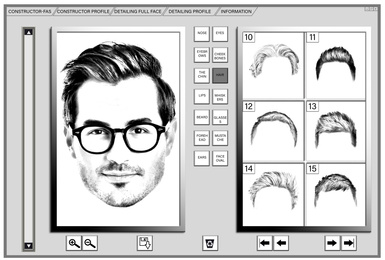 Image of Facial composite software for reconstructing suspected person's face