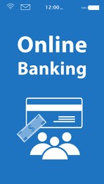Design of online banking application for devices. Illustration