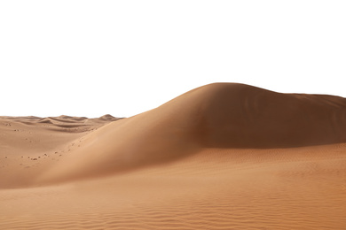 Big hot sand dune on white background