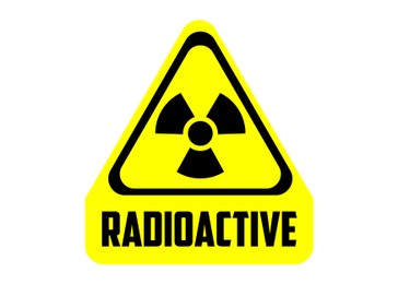 Radioactive sign isolated on white. Hazard symbol
