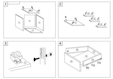 Furniture assembly plan on white background, illustration
