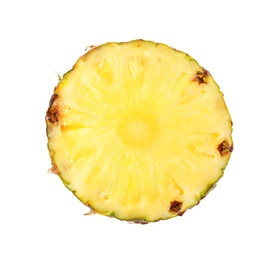 Photo of Slice of fresh pineapple isolated on white