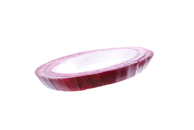 Cut red onion isolated on white. Ingredient for sandwich