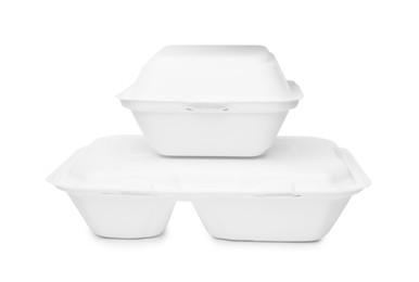 Two containers for food on white background