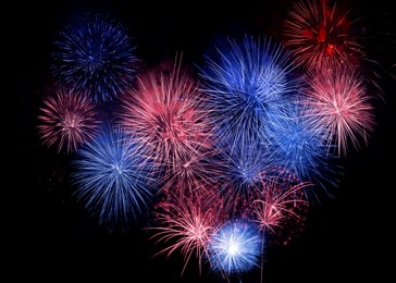 4th of July - Independence Day of USA. Beautiful bright fireworks lighting up night sky