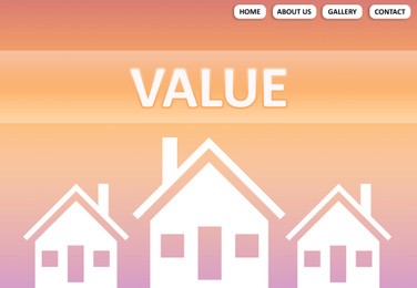 Website page of house value and property estimate. Illustration