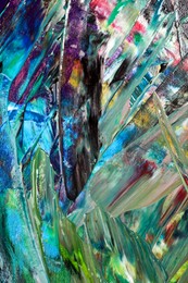 Abstract colorful acrylic paint as background, top view