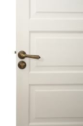 White door with elegant vintage handle and lock