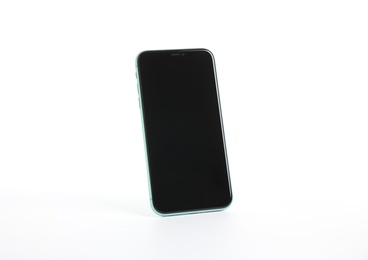 MYKOLAIV, UKRAINE - JULY 9, 2020: iPhone 11 isolated on white. Mockup for design