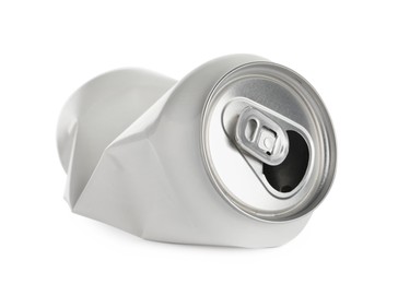 Crumpled can with ring isolated on white