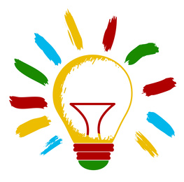 Light bulb illustration on white background. Concept of creative idea and innovation
