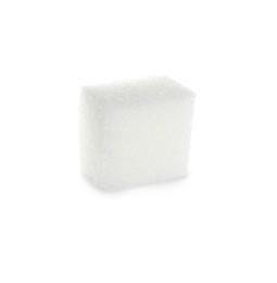 Cube of refined sugar isolated on white