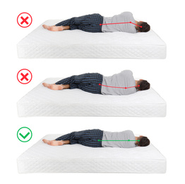 Wrong and correct sleeping posture. Choose right mattress 