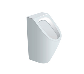 White clean ceramic urinal on light background