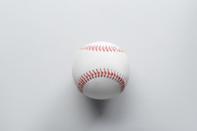 Photo of Baseball ball on white background, top view. Sports game