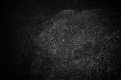Chalk rubbed out on blackboard as background. Space for text