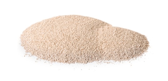 Photo of Heap of active dry yeast isolated on white