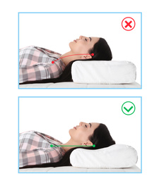 Wrong and correct sleeping posture. Choose right pillow and mattress 