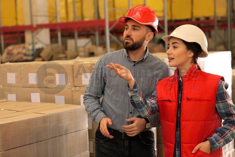 Manager and supervisor at warehouse. Logistics center