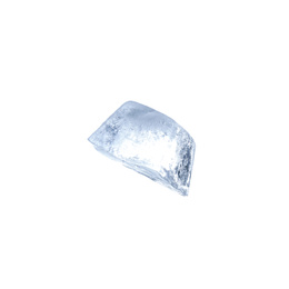 Crystal clear ice cube isolated on white