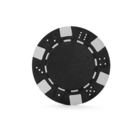 Black casino chip isolated on white. Poker game