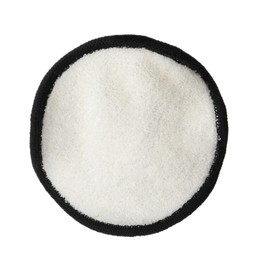 Eco friendly makeup remover pad isolated on white. Conscious consumption