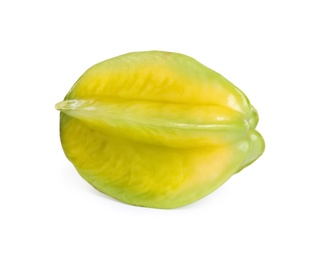 Delicious ripe carambola isolated on white. Exotic fruit