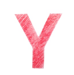 Photo of Letter Y written with red pencil on white background, top view